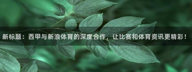 说球帝体育直播免费：新标题：西甲与新浪体育的深度合作，让比赛和体育资讯更精彩！